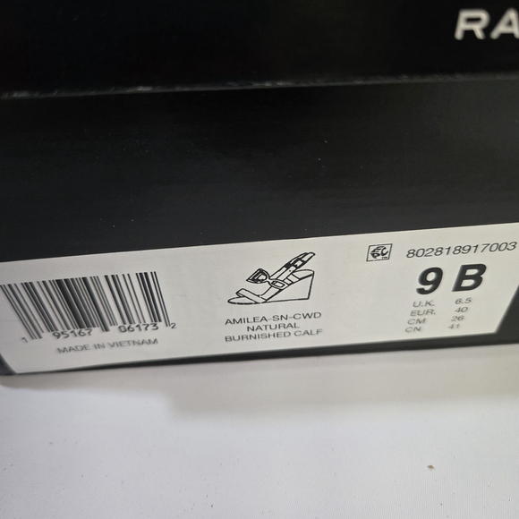 Lauren Ralph Lauren Amilea Nappa Leather Wedge Sandal Shoes Tan 9 NIB Designer - Picture 11 of 12